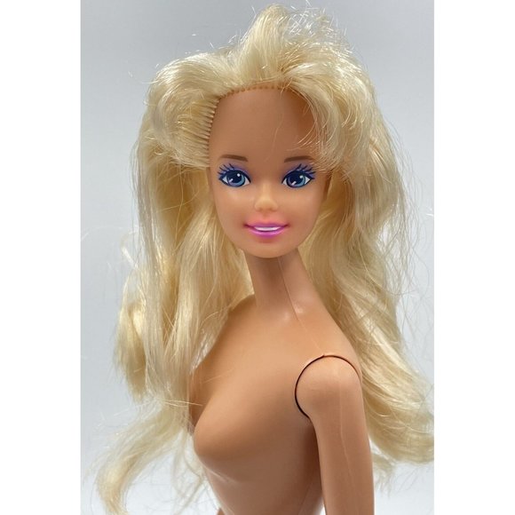 Vintage Barbie Doll Blonde Hair Bangs Twist & Turn Nude for OOAK - Picture 3 of 14